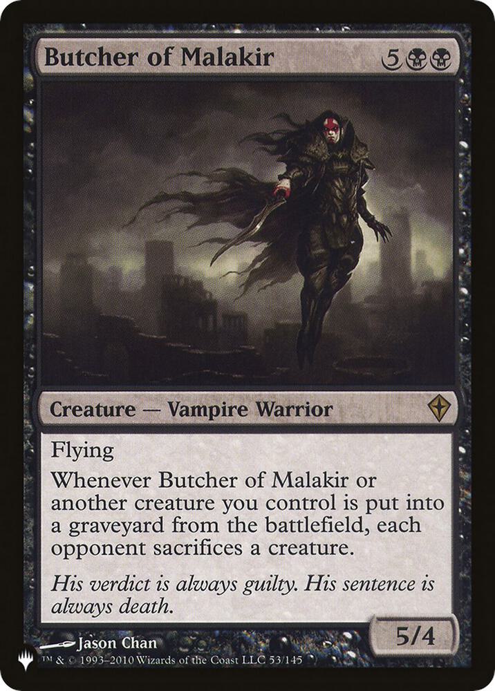 Butcher of Malakir 53 card from The List Reprints