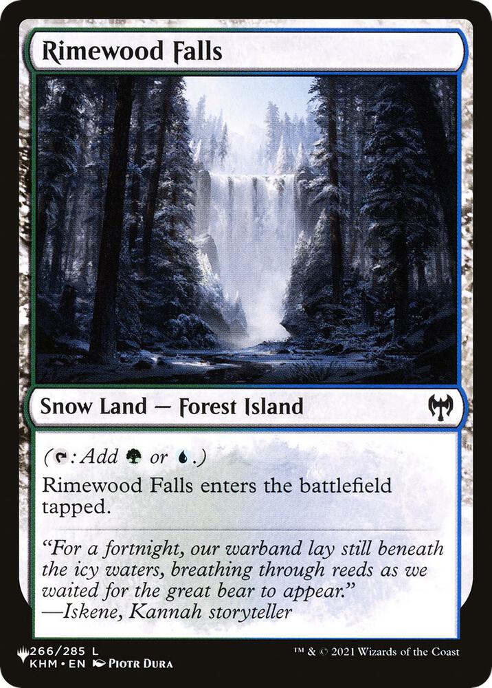 Rimewood Falls 266 card from The List Reprints