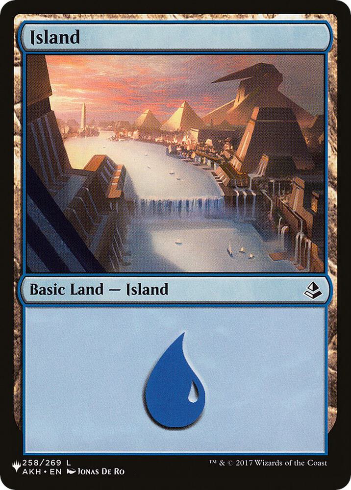 Island 258 card from The List Reprints