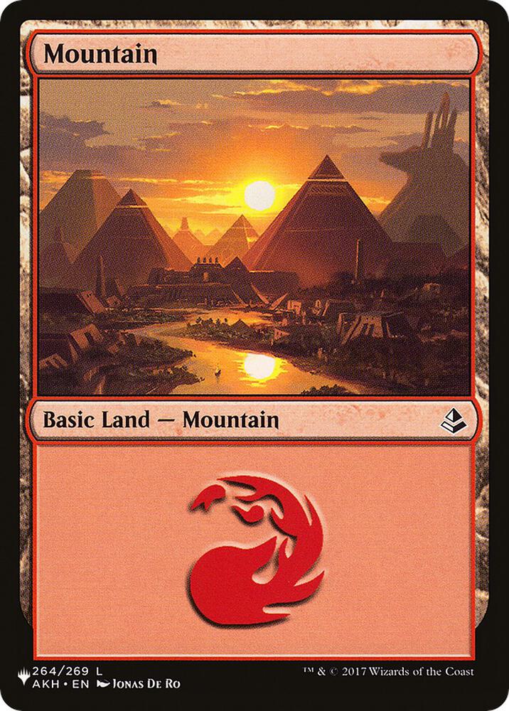 Mountain (AKH) 264 card from The List Reprints