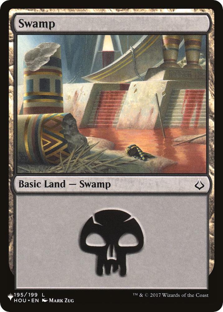 Swamp 195 card from The List Reprints