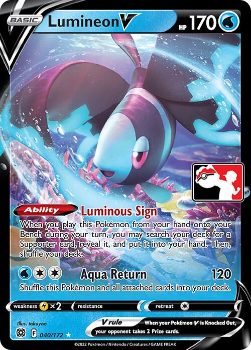 Lumineon V 040/172 card from Prize Pack Series Cards