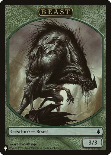 Beast // Emblem - Liliana, Defiant Necromancer Double-Sided Token 1 // 13 card from The List Reprints