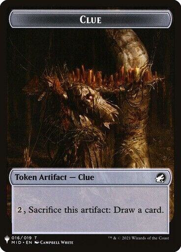 Clue // Golem Double-sided Token 16 // 26 card from The List Reprints