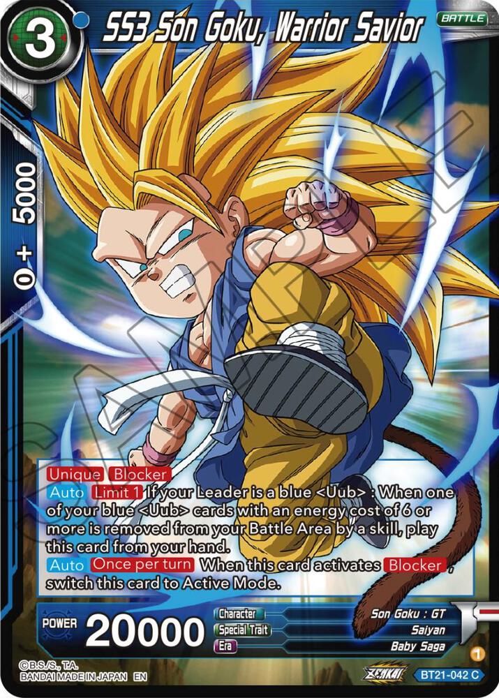 SS3 Son Goku, Warrior Savior BT21-042 card from Wild Resurgence