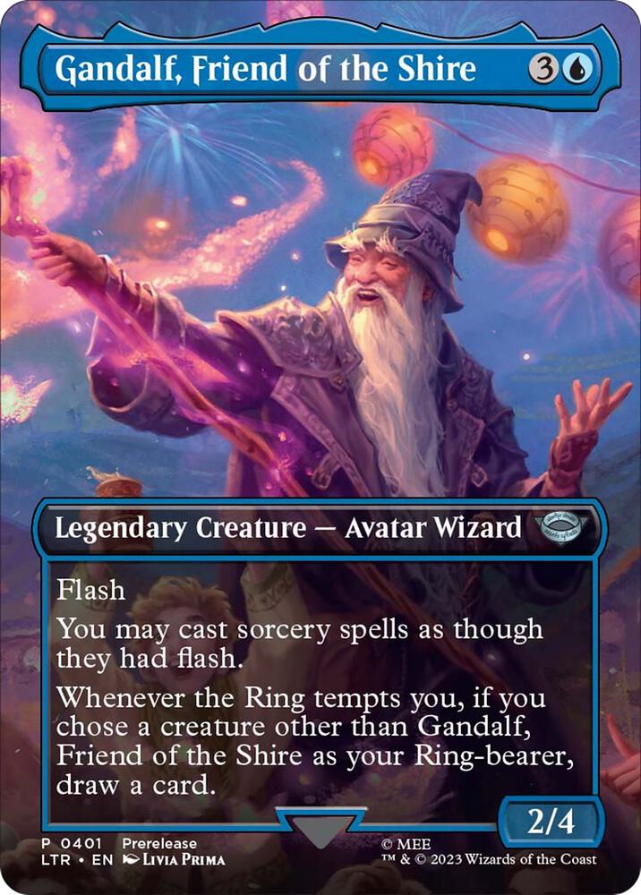 Gandalf, Friend of the Shire (Borderless) 401 card from Universes Beyond: The Lord of the Rings: Tales of Middle-earth