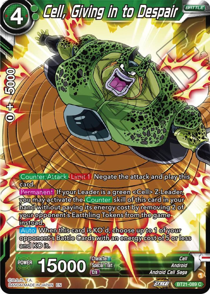 Cell, Giving in to Despair BT21-089 card from Wild Resurgence