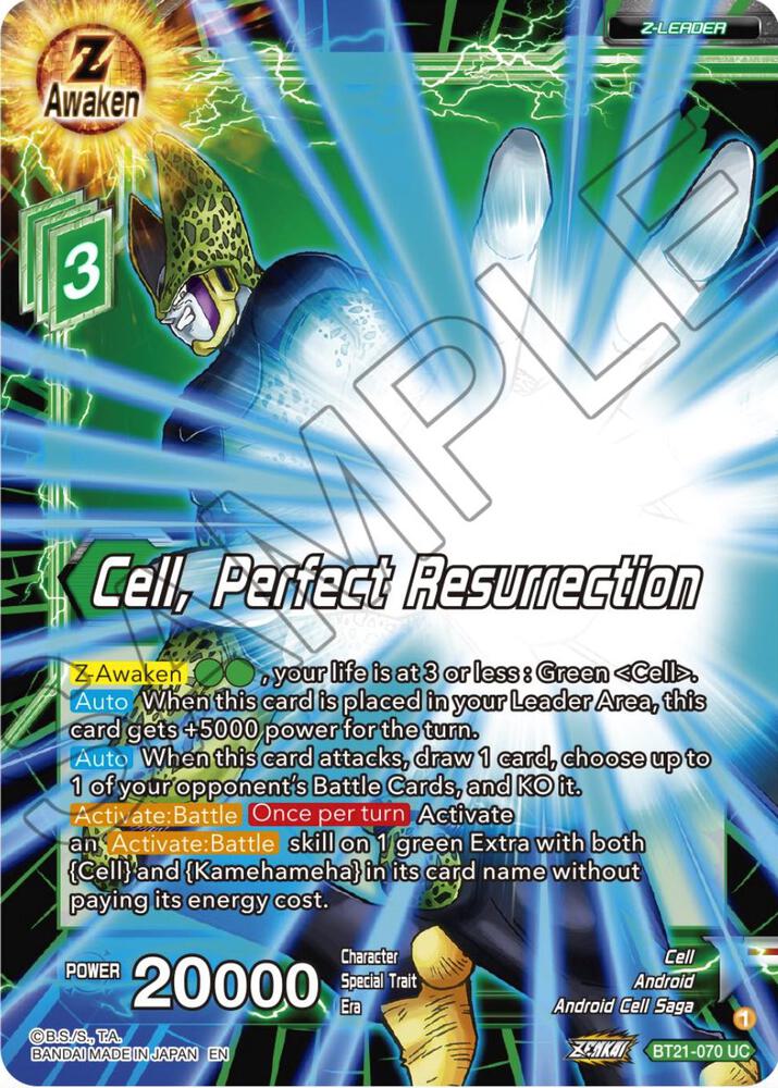 Cell, Perfect Resurrection BT21-070 card from Wild Resurgence