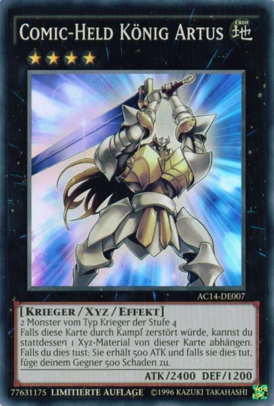 Comics Hero King Arthur (German) - "Comic-Held König Artus" AC14-DE007 card from Advent Calendar 2014 (Adventskalender ZEXAL-Edition)