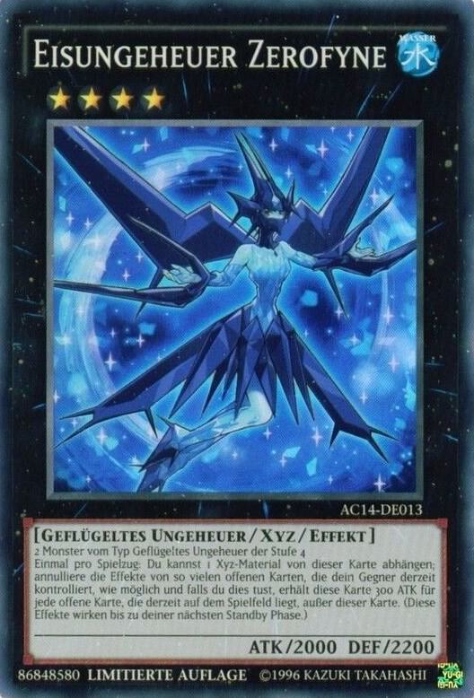 Ice Beast Zerofyne (German) - "Eisungeheuer Zerofyne" AC14-DE013 card from Advent Calendar 2014 (Adventskalender ZEXAL-Edition)