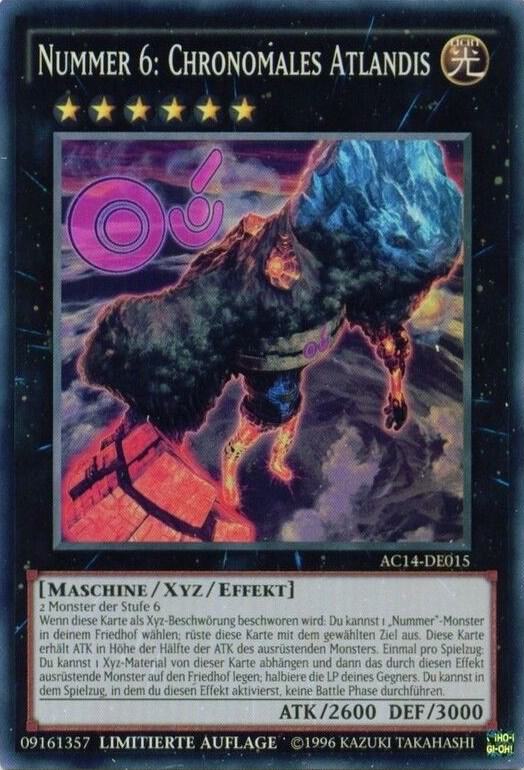 Number 6: Chronomaly Atlandis (German) - "Nummer 6: Chronomales Atlandis" AC14-DE015 card from Advent Calendar 2014 (Adventskalender ZEXAL-Edition)