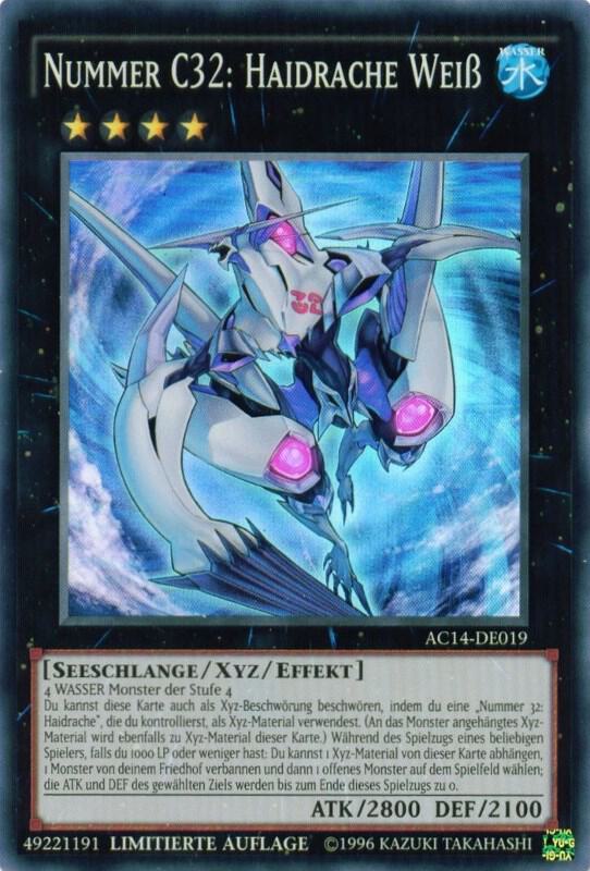 Number C32: Shark Drake Veiss (German) - "Nummer C32: Haidrache Weiß" AC14-DE019 card from Advent Calendar 2014 (Adventskalender ZEXAL-Edition)