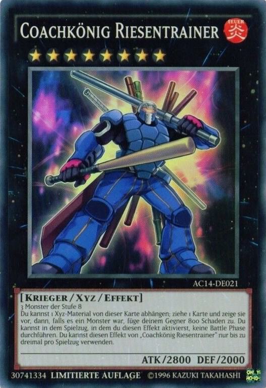 Coach King Giantrainer (German) - "Coachkönig Riesentrainer" AC14-DE021 card from Advent Calendar 2014 (Adventskalender ZEXAL-Edition)