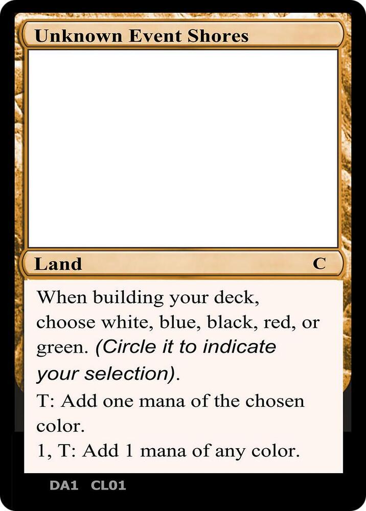 Unknown Event Shores card from Un-Known Event Playtest Cards