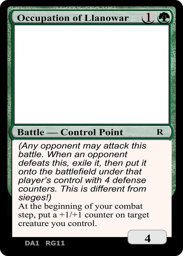 Occupation of Llanowar card from Un-Known Event Playtest Cards