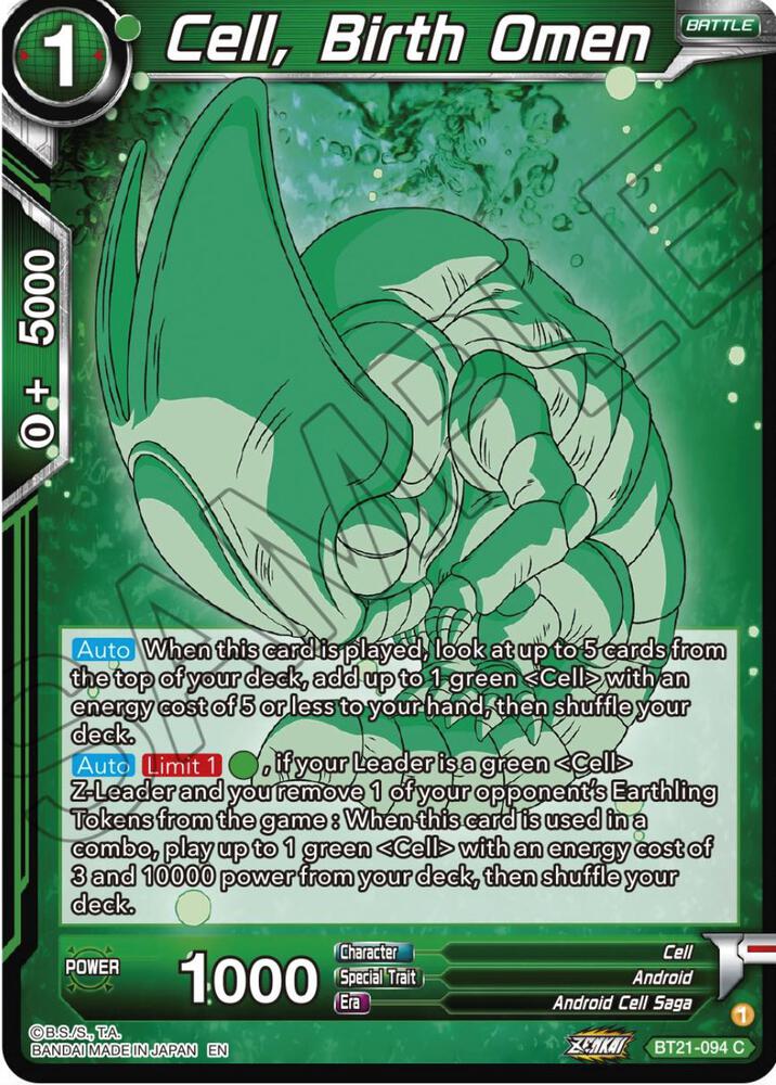 Cell, Birth Omen BT21-094 card from Wild Resurgence