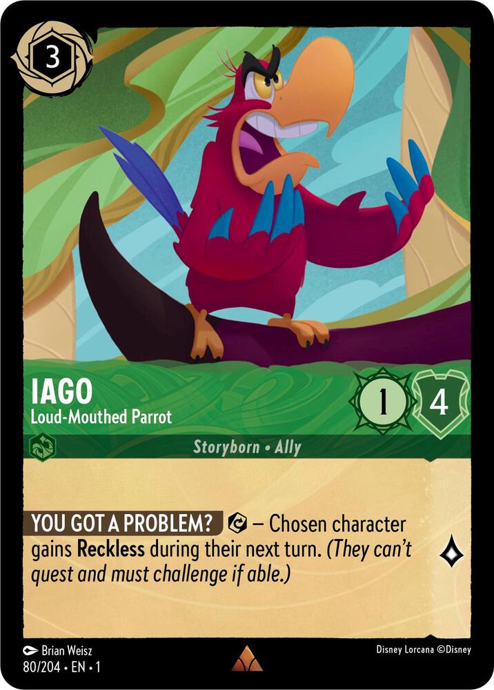 Iago - Loud-Mouthed Parrot 80/204 card from The First Chapter