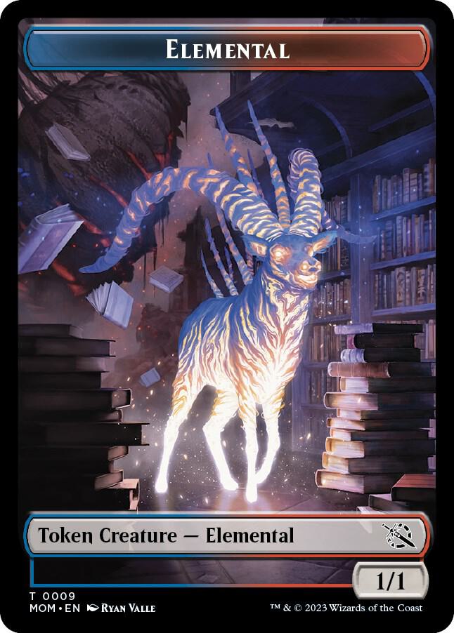 Elemental (0009) // Dinosaur Double-Sided Token 2 // 7 card from March of the Machine