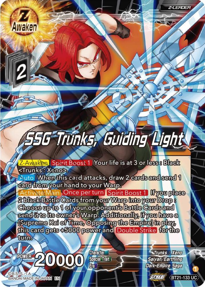 SSG Trunks, Guiding Light BT21-133 card from Wild Resurgence