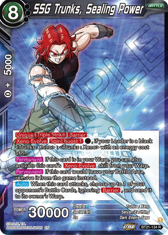 SSG Trunks, Sealing Power BT21-134 card from Wild Resurgence