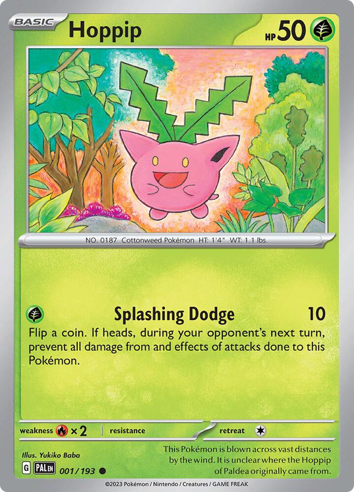 Hoppip 001/193 card from SV02: Paldea Evolved