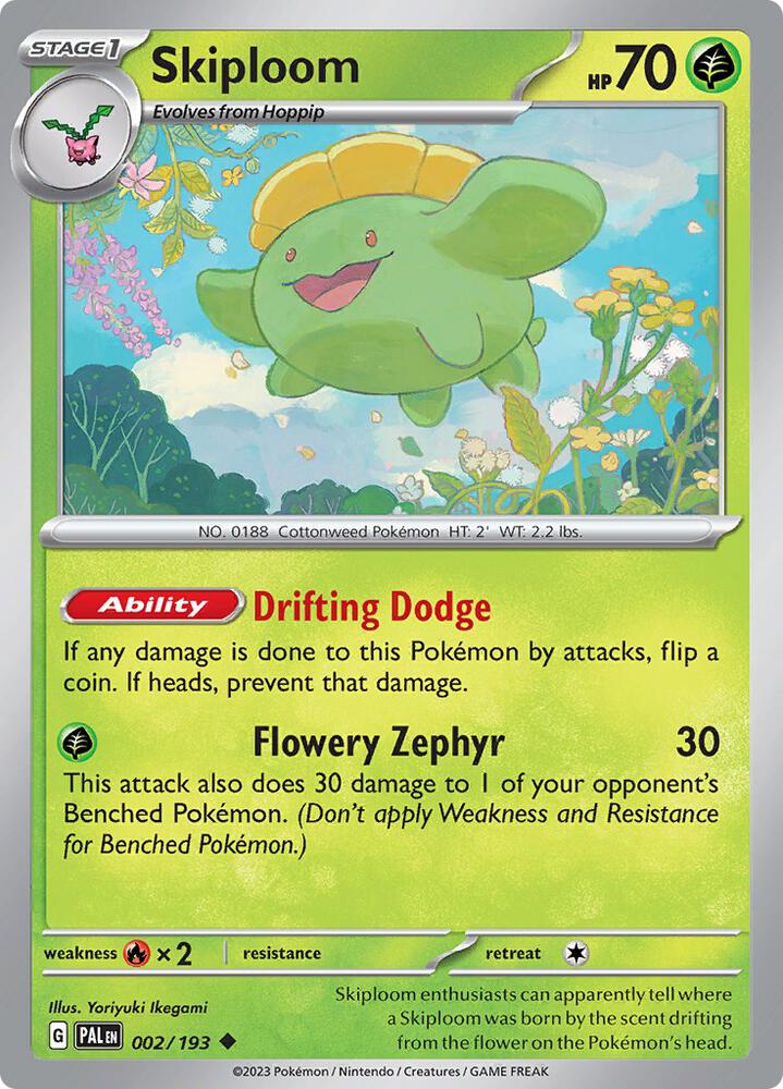 Skiploom 002/193 card from SV02: Paldea Evolved