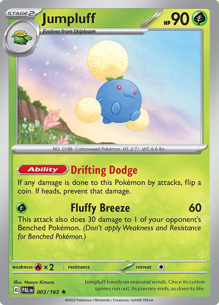 Jumpluff 003/193 card from SV02: Paldea Evolved