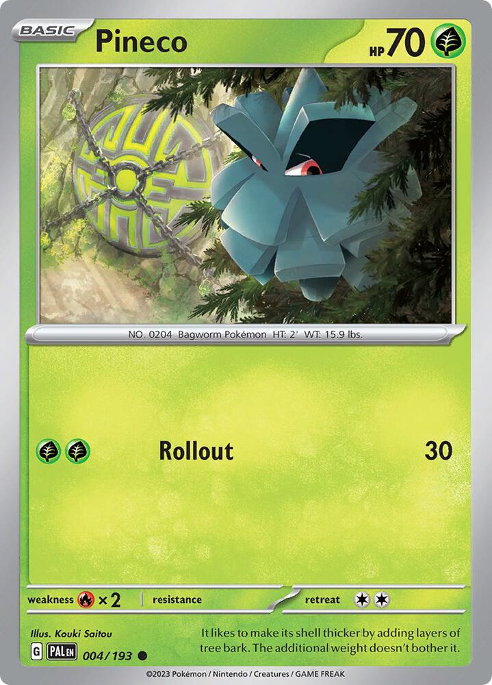 Pineco 004/193 card from SV02: Paldea Evolved