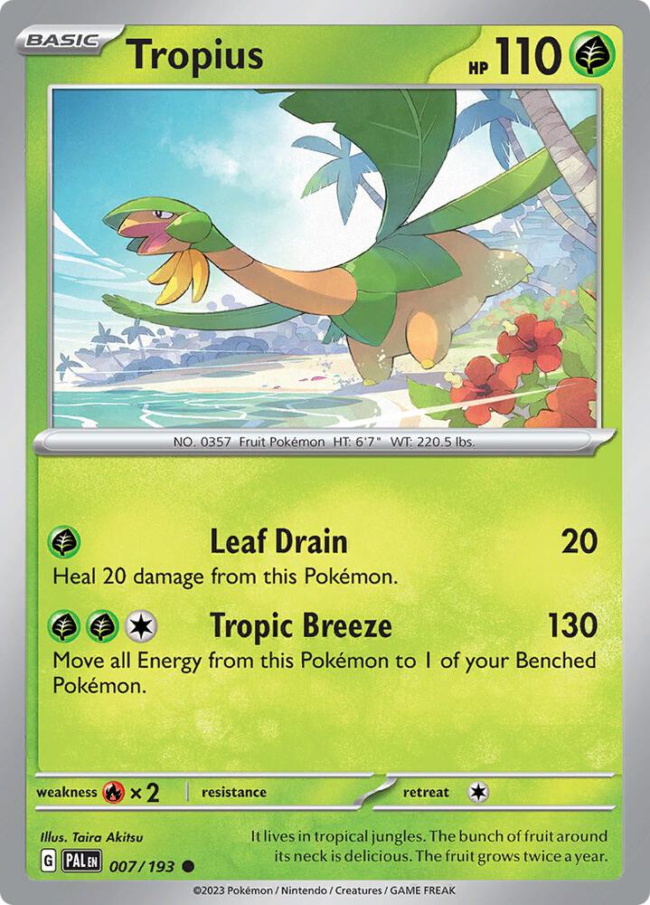 Tropius 007/193 card from SV02: Paldea Evolved