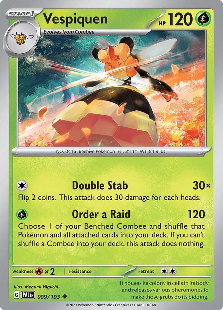 Vespiquen 009/193 card from SV02: Paldea Evolved