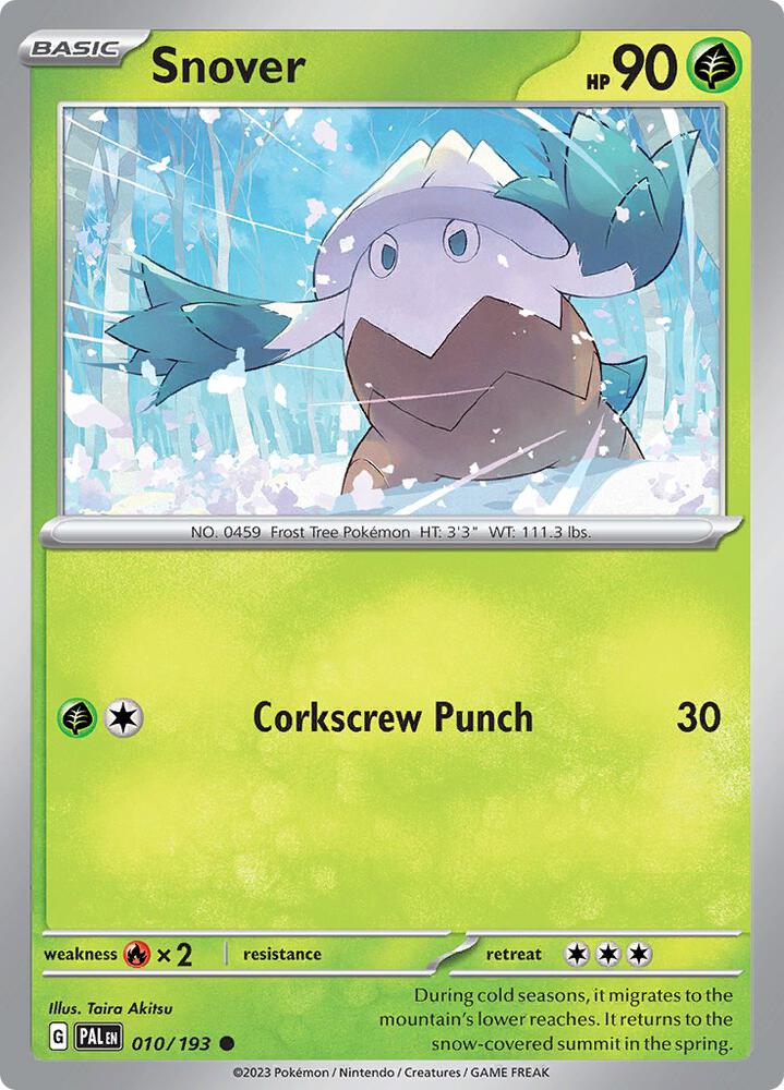 Snover 010/193 card from SV02: Paldea Evolved
