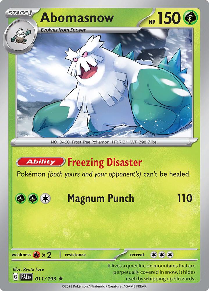 Abomasnow 011/193 card from SV02: Paldea Evolved