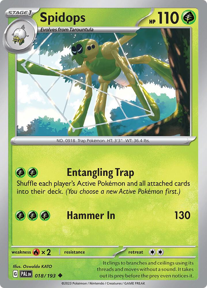 Spidops 018/193 card from SV02: Paldea Evolved