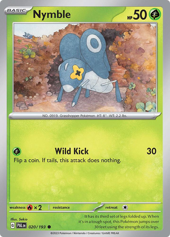 Nymble 020/193 card from SV02: Paldea Evolved