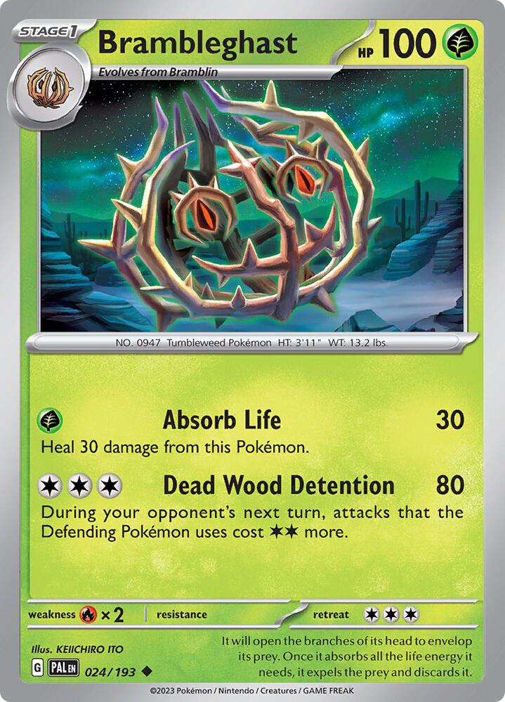 Brambleghast 024/193 card from SV02: Paldea Evolved