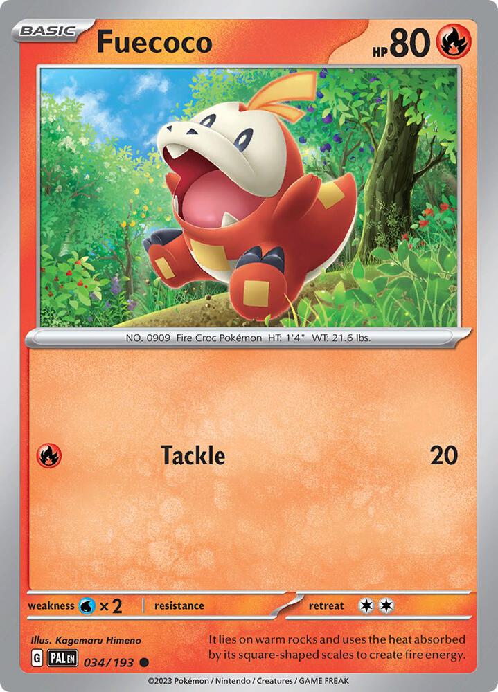 Fuecoco 034/193 card from SV02: Paldea Evolved