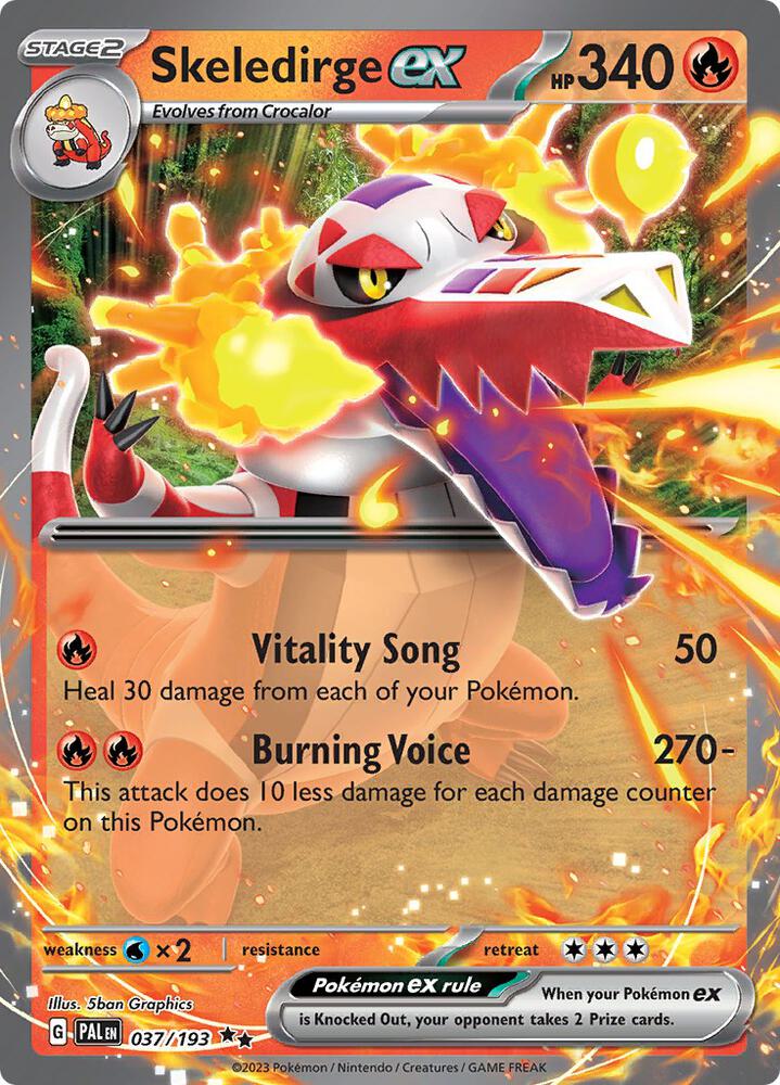 Skeledirge ex 037/193 card from SV02: Paldea Evolved