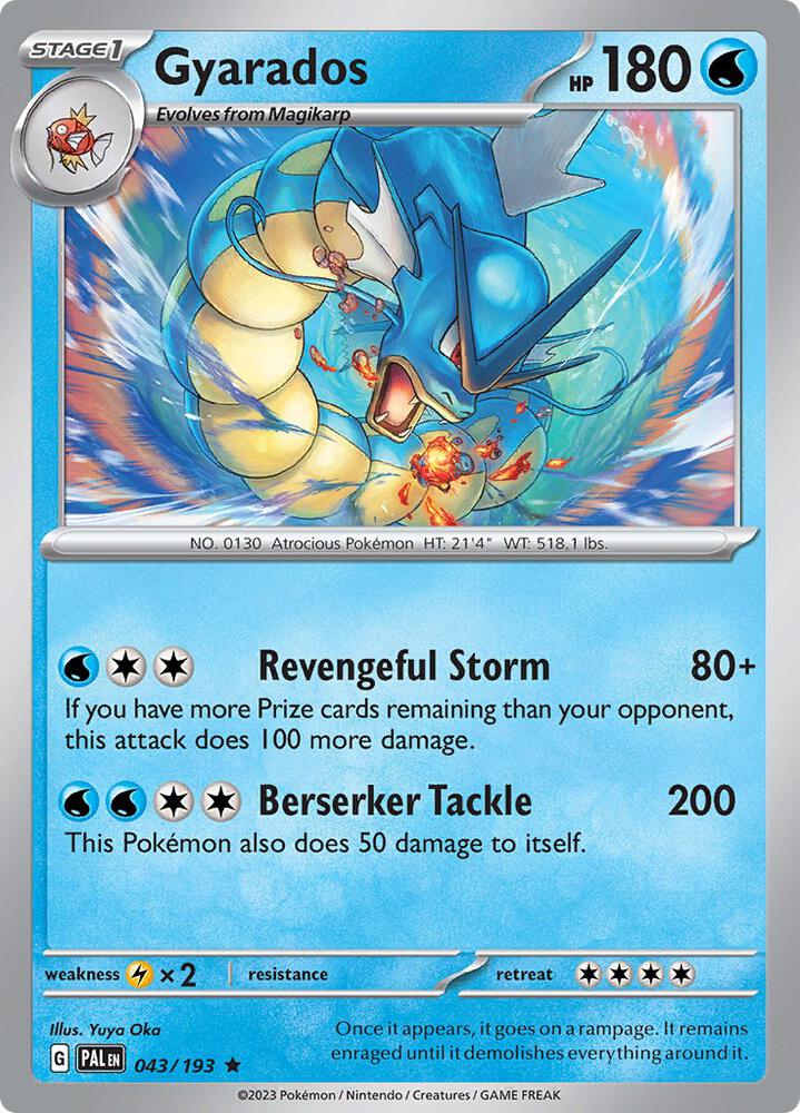 Gyarados 043/193 card from SV02: Paldea Evolved