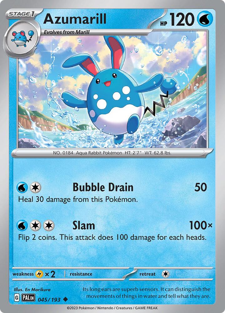 Azumarill 045/193 card from SV02: Paldea Evolved