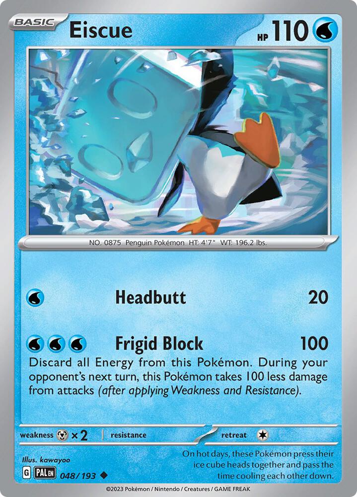 Eiscue 048/193 card from SV02: Paldea Evolved