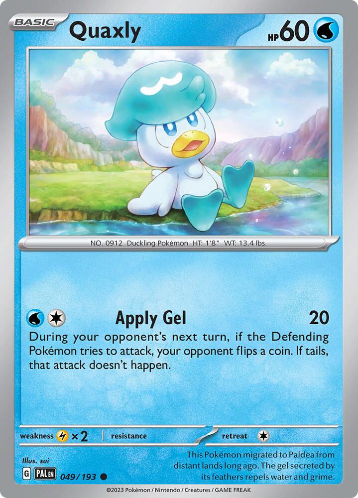 Quaxly 049/193 card from SV02: Paldea Evolved