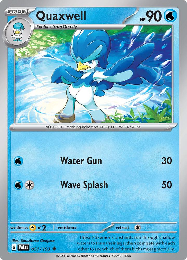 Quaxwell 051/193 card from SV02: Paldea Evolved