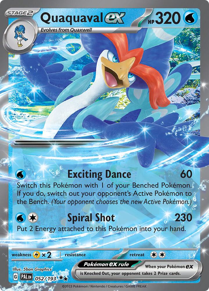 Quaquaval ex 052/193 card from SV02: Paldea Evolved