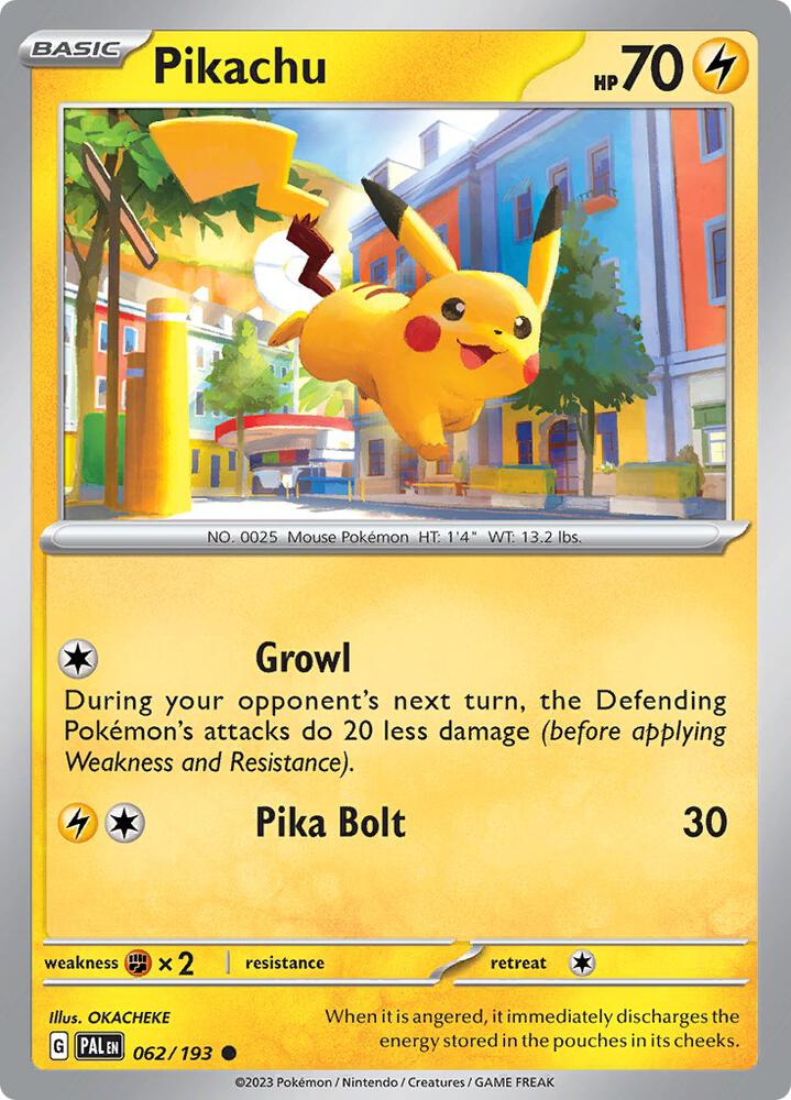 Pikachu 062/193 card from SV02: Paldea Evolved