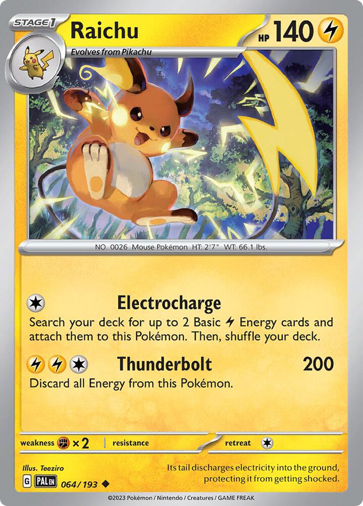 Raichu 064/193 card from SV02: Paldea Evolved