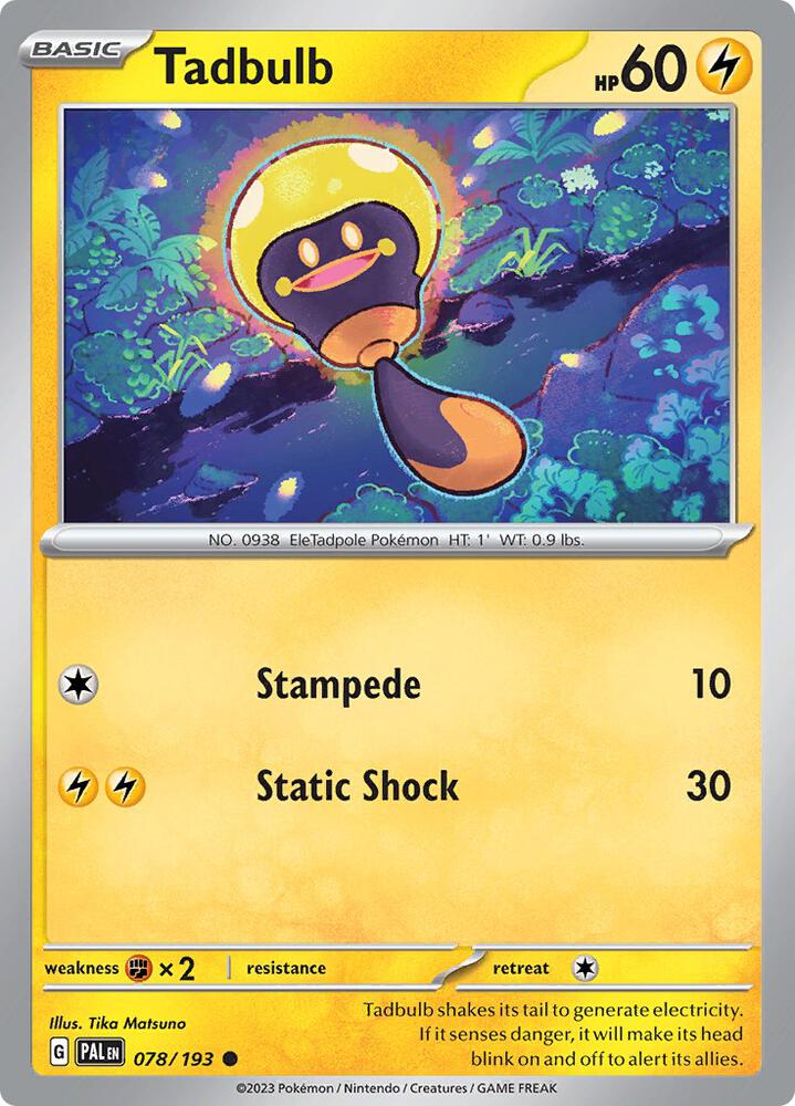 Tadbulb 078/193 card from SV02: Paldea Evolved