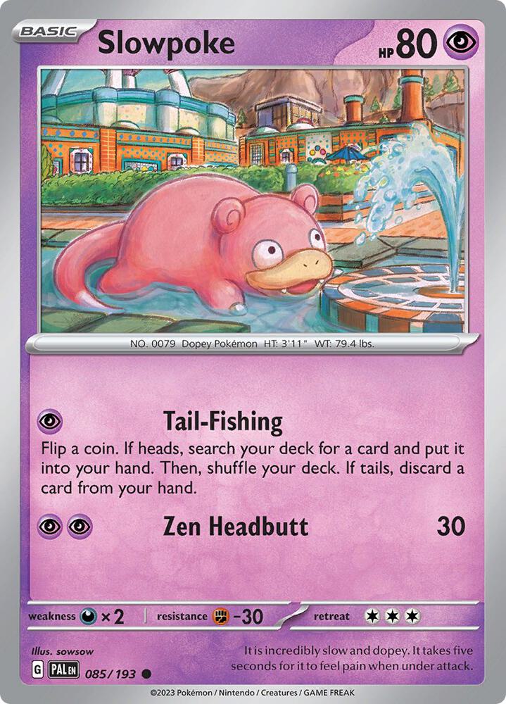 Slowpoke 085/193 card from SV02: Paldea Evolved