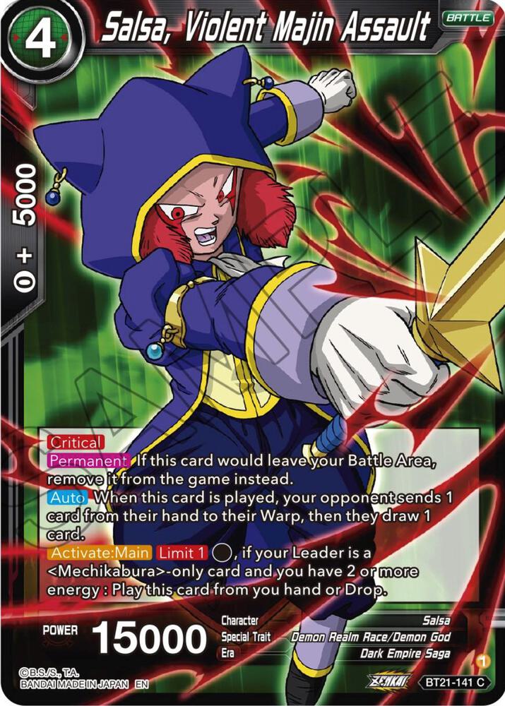 Salsa, Violent Majin Assault BT21-141 card from Wild Resurgence