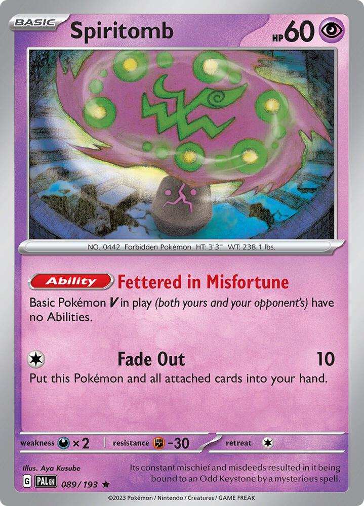 Spiritomb 089/193 card from SV02: Paldea Evolved