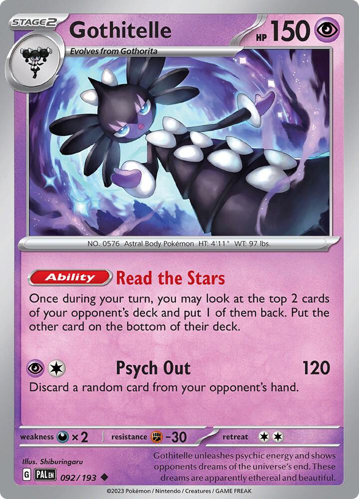 Gothitelle 092/193 card from SV02: Paldea Evolved